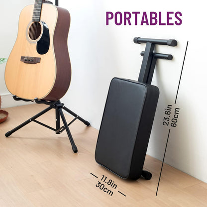 Keyboard Bench X-Style Height Adjustable 16.3-19.6in Padded Cushion Piano Stool Bench Keyboard Chair for Keyboards Piano CY0257