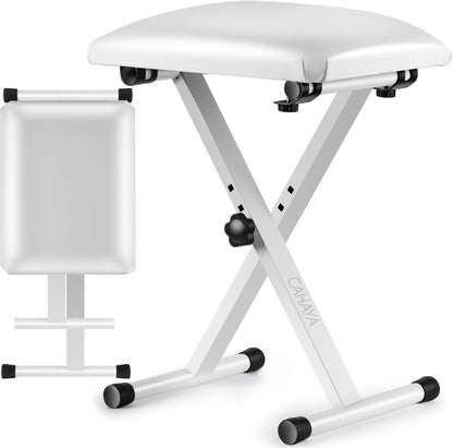 Keyboard Bench X-Style Height Adjustable 16.3-19.6in Padded Cushion Piano Stool Bench Keyboard Chair for Keyboards Piano CY0257