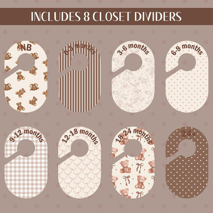 8 Pcs Pink Bow Baby Closet Dividers Baby Girl Clothes Dividers