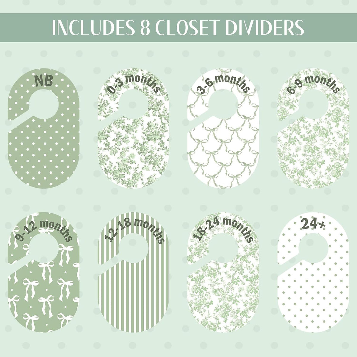 8 Pcs Pink Bow Baby Closet Dividers Baby Girl Clothes Dividers