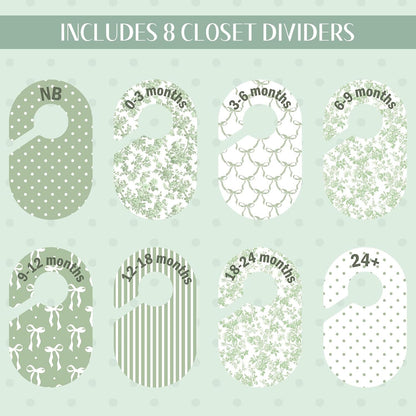8 Pcs Pink Bow Baby Closet Dividers Baby Girl Clothes Dividers
