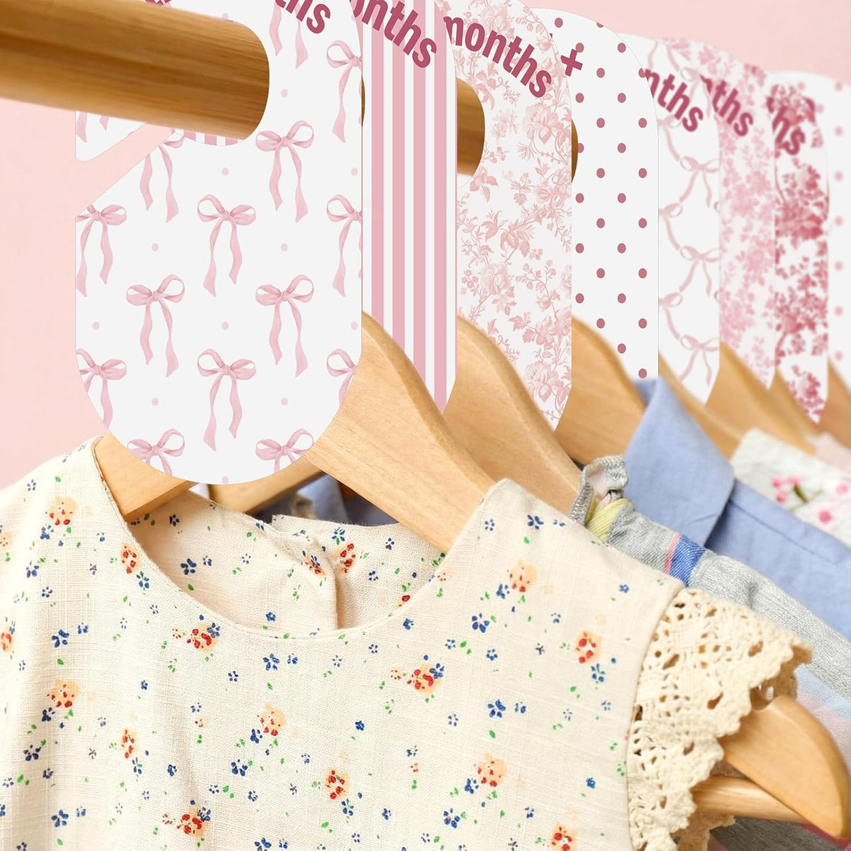 8 Pcs Pink Bow Baby Closet Dividers Baby Girl Clothes Dividers
