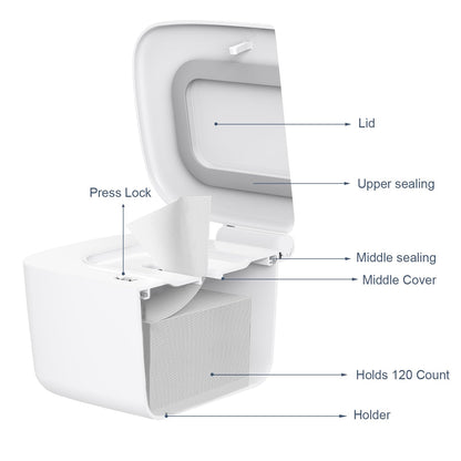 Wipes Dispenser, Wipe Holder for Baby, Refillable Wipe Container, Large Capacity, Lengthen, Fit for Most Standard Baby Wipe
