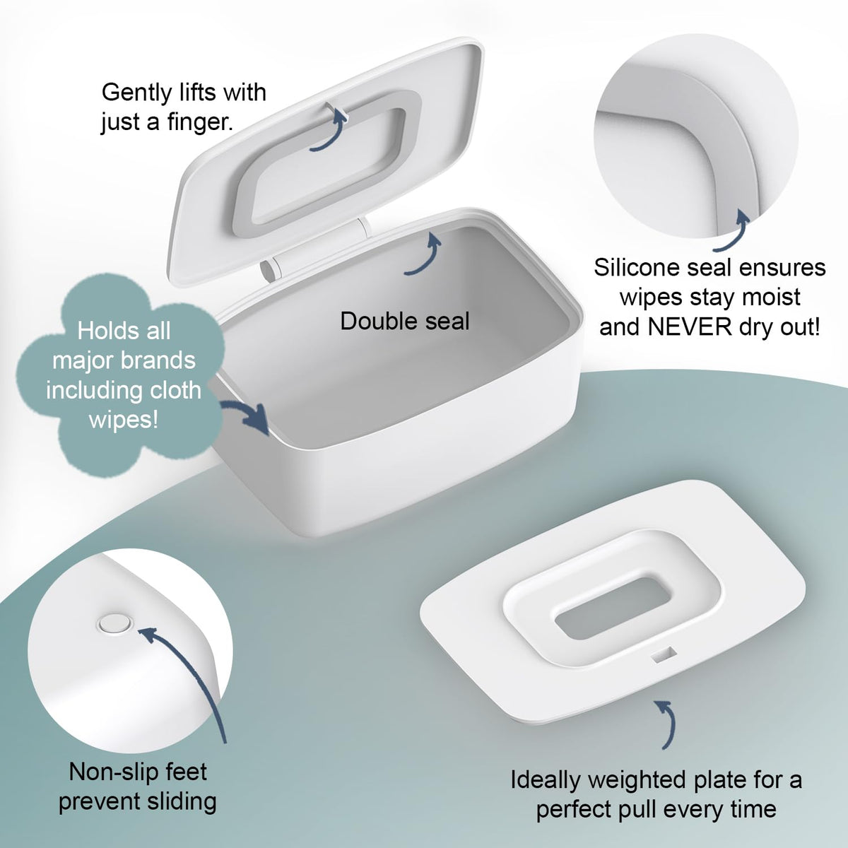 Wipes Dispenser, Wipe Holder for Baby, Refillable Wipe Container, Large Capacity, Lengthen, Fit for Most Standard Baby Wipe