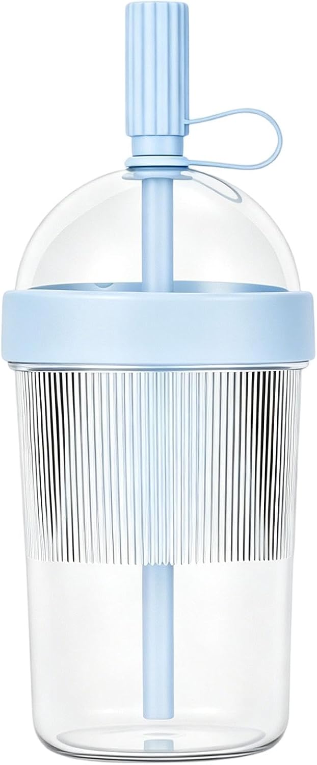 17oz Drink Mug With Lids & Straw, Reusable Water Bottle | 17oz Drink Mug with Lids | Bubble Tea Mug | for Women Men Travelers Students Home Office Gym Travel Picnic Camping Beach