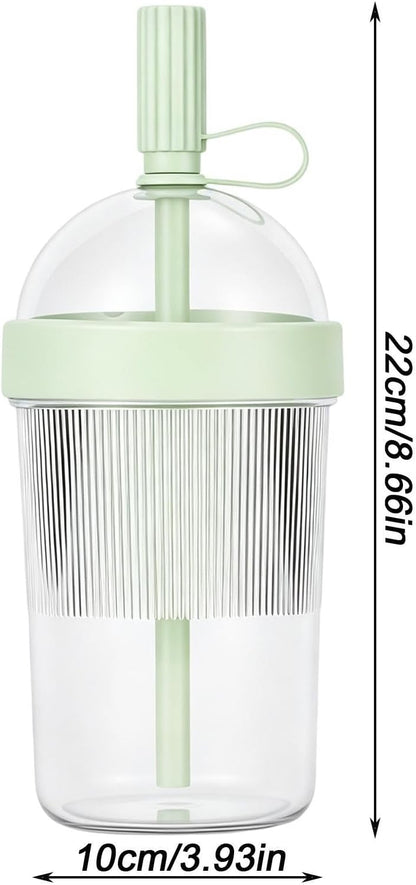 17oz Drink Mug With Lids & Straw, Reusable Water Bottle | 17oz Drink Mug with Lids | Bubble Tea Mug | for Women Men Travelers Students Home Office Gym Travel Picnic Camping Beach