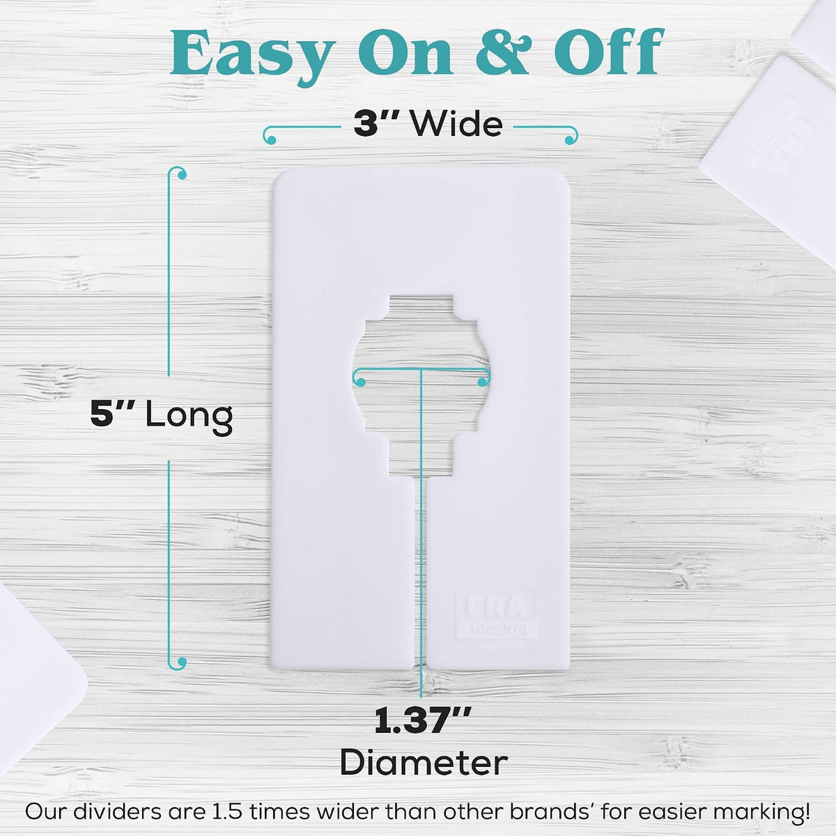 Set of 8 Wide Rectangle Closet Dividers for Hanging Clothes – 1.5x Wider White Dividers for Easy Labeling