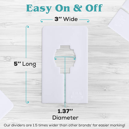 Set of 8 Wide Rectangle Closet Dividers for Hanging Clothes – 1.5x Wider White Dividers for Easy Labeling