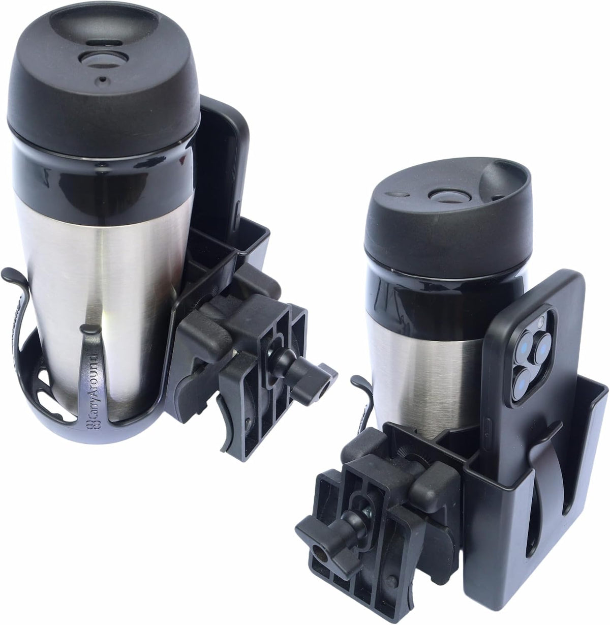 Stroller Cup Holder, Baby Cups, Tumblers, Large Phone [MADE IN UK] , Stroller, Pushchair, Buggy, Wheelchair, Walker, Coffee, Baby Bottle, Built to last, Strong Universal Clamp, Golf Cart