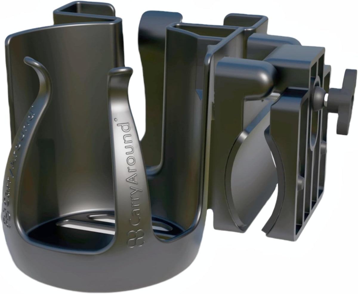 Stroller Cup Holder, Baby Cups, Tumblers, Large Phone [MADE IN UK] , Stroller, Pushchair, Buggy, Wheelchair, Walker, Coffee, Baby Bottle, Built to last, Strong Universal Clamp, Golf Cart