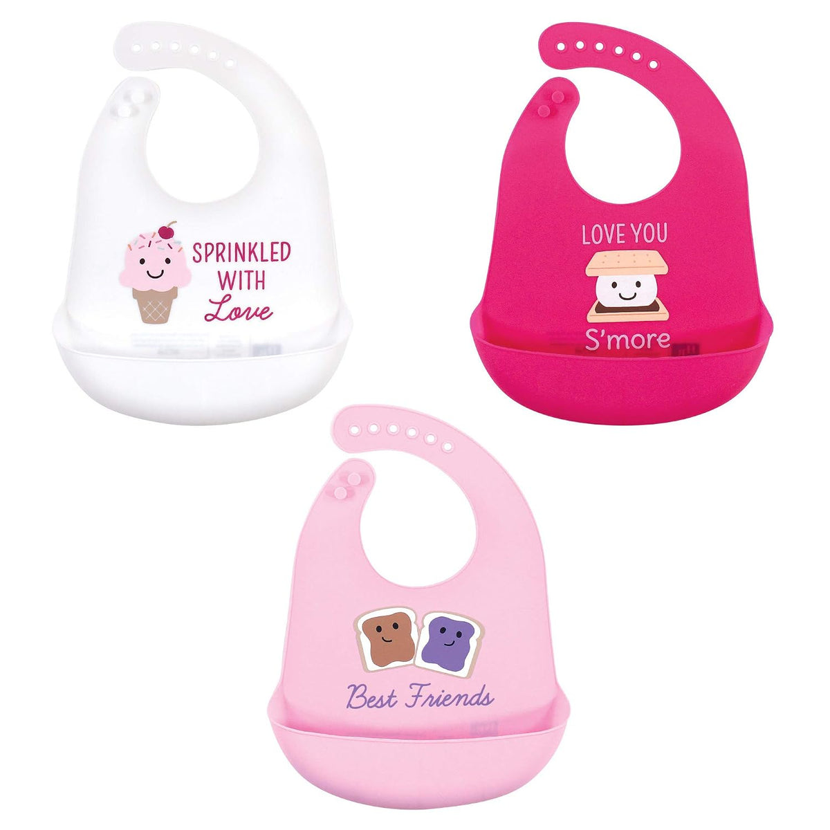 Unisex Baby Silicone Bibs, Sweetest Cupcake, One Size
