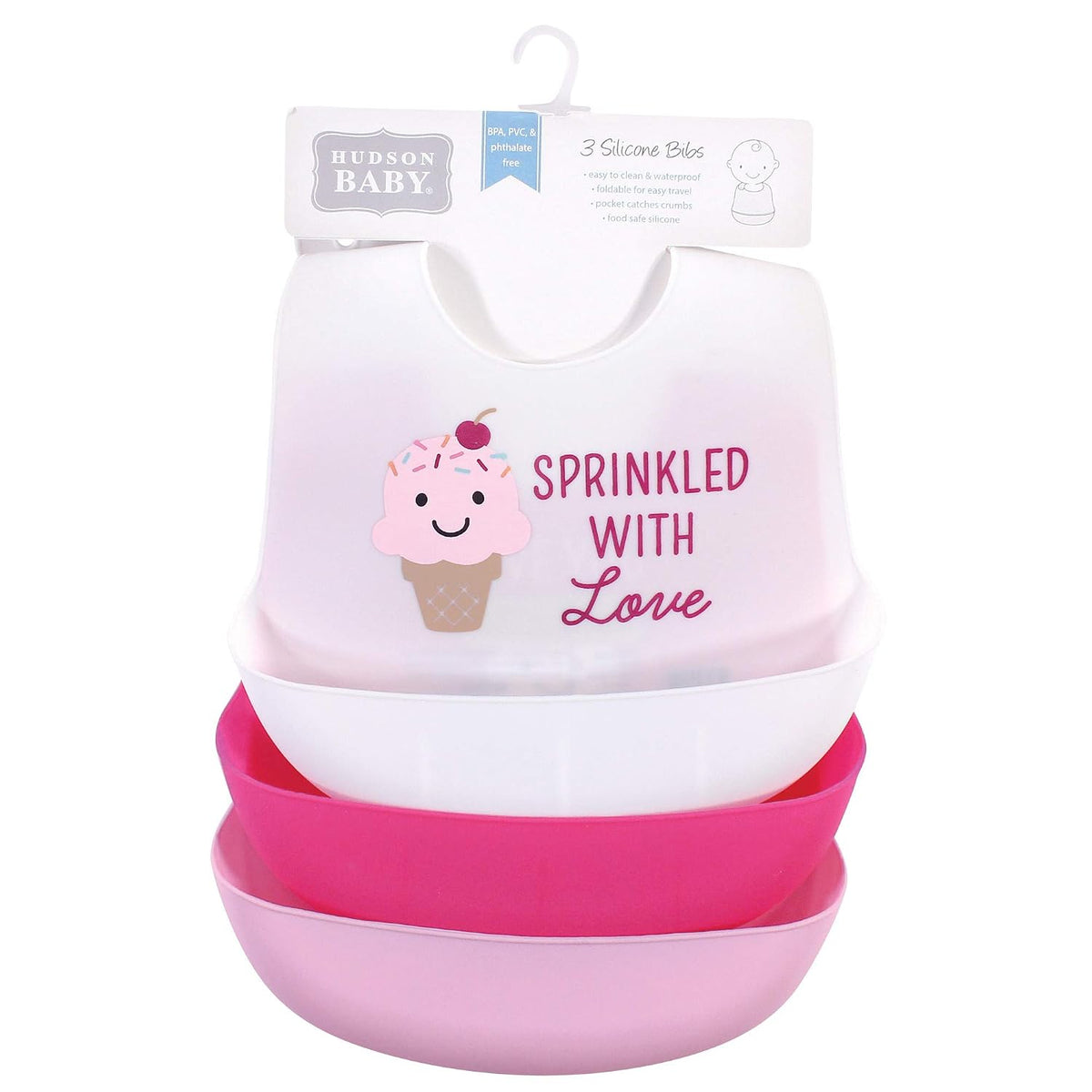 Unisex Baby Silicone Bibs, Sweetest Cupcake, One Size