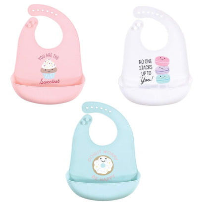 Unisex Baby Silicone Bibs, Sweetest Cupcake, One Size