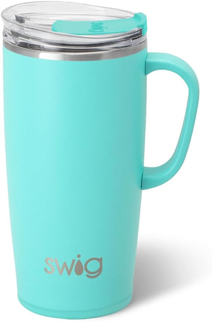 22oz Travel Mug, Insulated Tumbler with Handle and Lid, Cup Holder Friendly, Dishwasher Safe, Stainless Steel, Travel Coffee Cup, Insulated Mug with Lid (Ultra Violet)