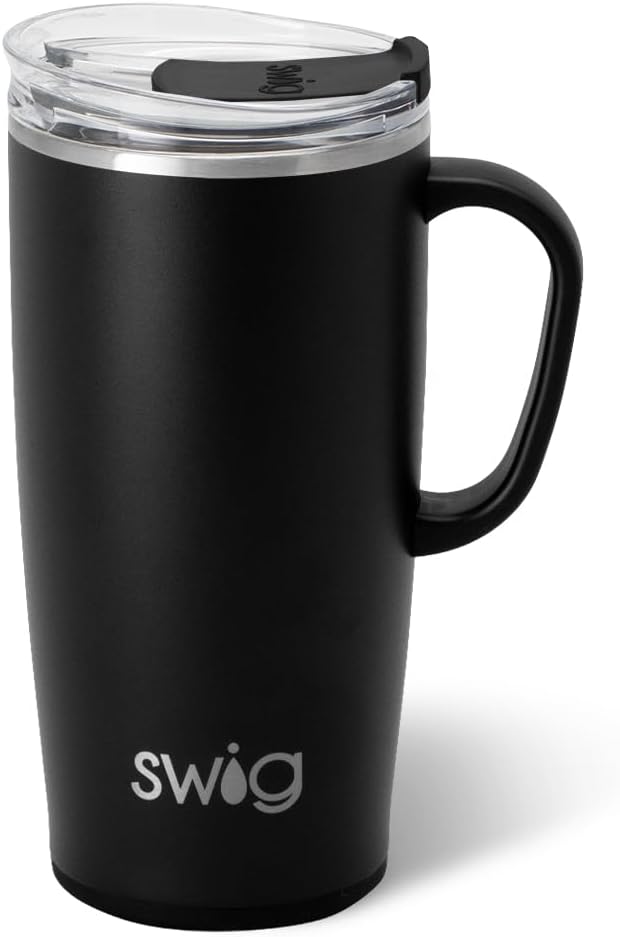 22oz Travel Mug, Insulated Tumbler with Handle and Lid, Cup Holder Friendly, Dishwasher Safe, Stainless Steel, Travel Coffee Cup, Insulated Mug with Lid (Ultra Violet)
