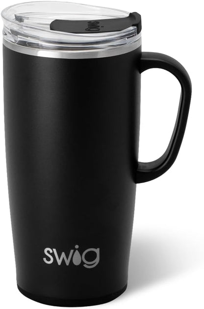 22oz Travel Mug, Insulated Tumbler with Handle and Lid, Cup Holder Friendly, Dishwasher Safe, Stainless Steel, Travel Coffee Cup, Insulated Mug with Lid (Ultra Violet)