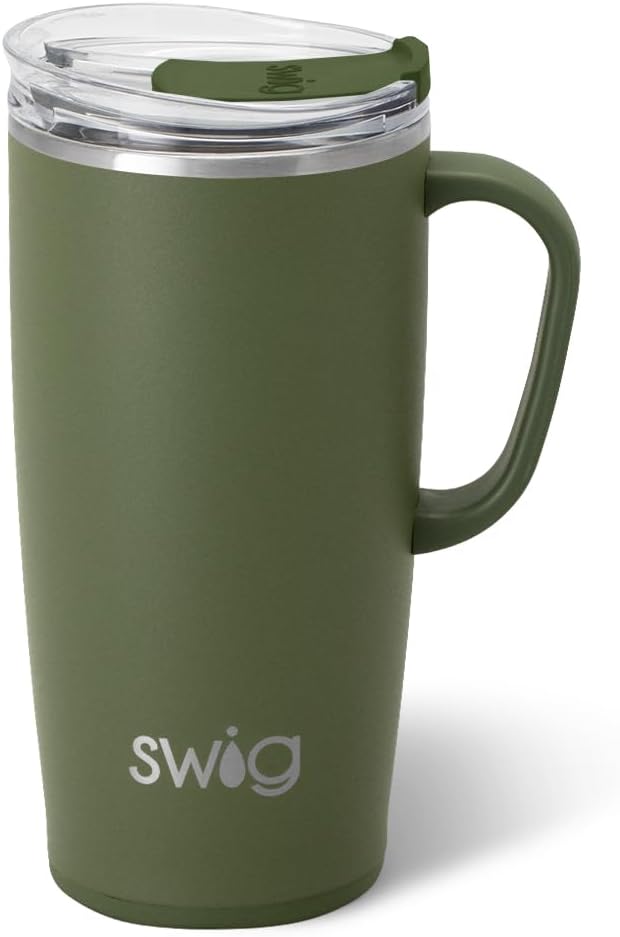 22oz Travel Mug, Insulated Tumbler with Handle and Lid, Cup Holder Friendly, Dishwasher Safe, Stainless Steel, Travel Coffee Cup, Insulated Mug with Lid (Ultra Violet)