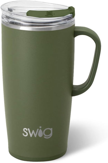22oz Travel Mug, Insulated Tumbler with Handle and Lid, Cup Holder Friendly, Dishwasher Safe, Stainless Steel, Travel Coffee Cup, Insulated Mug with Lid (Ultra Violet)