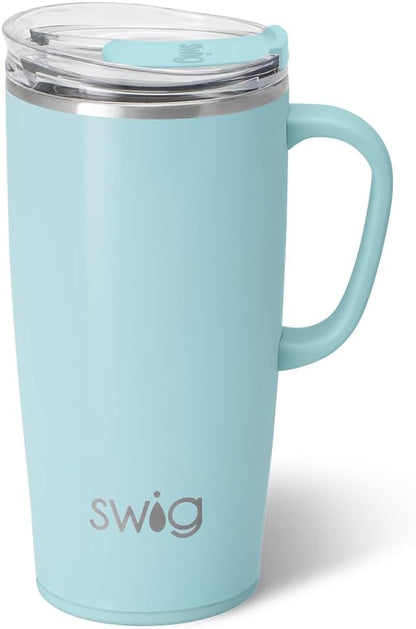 22oz Travel Mug, Insulated Tumbler with Handle and Lid, Cup Holder Friendly, Dishwasher Safe, Stainless Steel, Travel Coffee Cup, Insulated Mug with Lid (Ultra Violet)