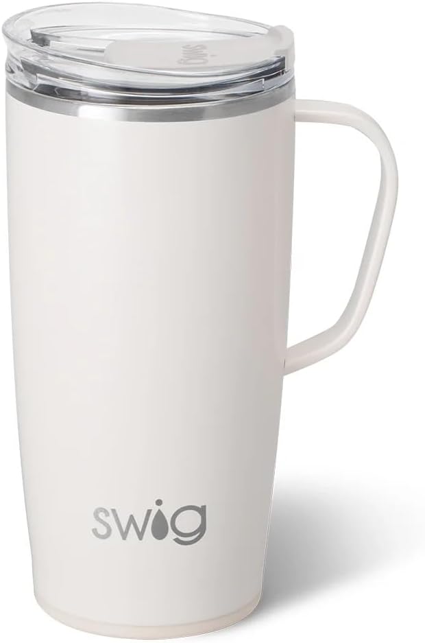 22oz Travel Mug, Insulated Tumbler with Handle and Lid, Cup Holder Friendly, Dishwasher Safe, Stainless Steel, Travel Coffee Cup, Insulated Mug with Lid (Ultra Violet)