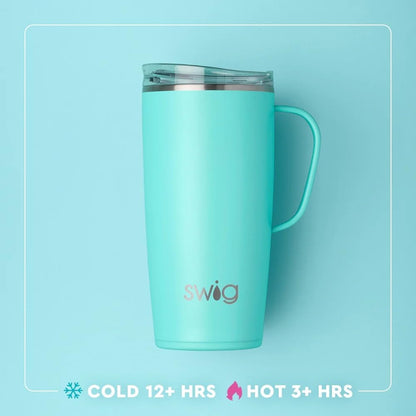 22oz Travel Mug, Insulated Tumbler with Handle and Lid, Cup Holder Friendly, Dishwasher Safe, Stainless Steel, Travel Coffee Cup, Insulated Mug with Lid (Ultra Violet)