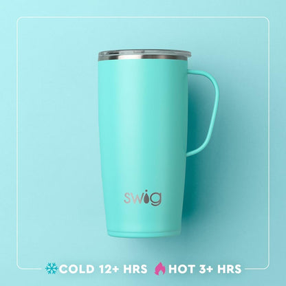 22oz Travel Mug, Insulated Tumbler with Handle and Lid, Cup Holder Friendly, Dishwasher Safe, Stainless Steel, Travel Coffee Cup, Insulated Mug with Lid (Ultra Violet)