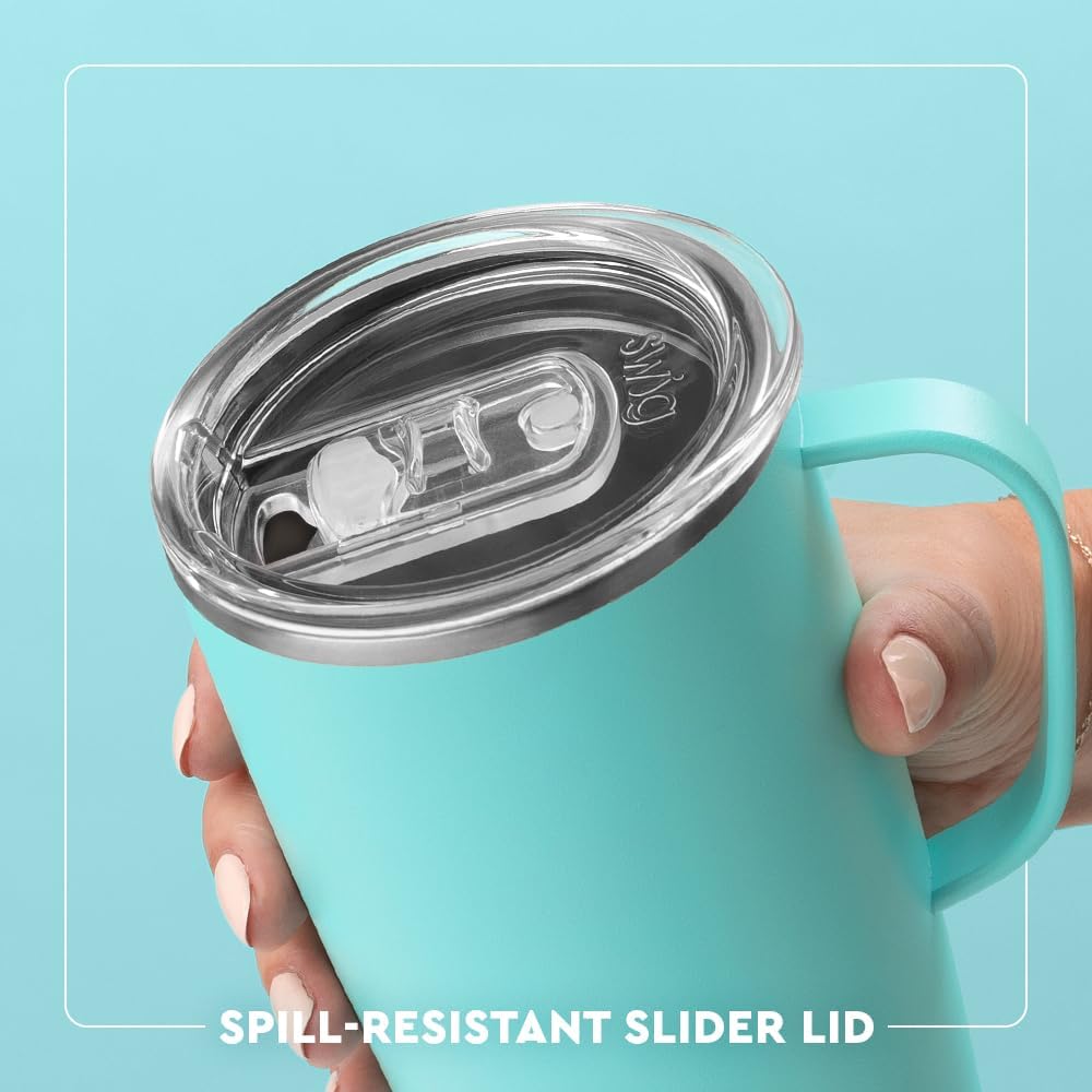 22oz Travel Mug, Insulated Tumbler with Handle and Lid, Cup Holder Friendly, Dishwasher Safe, Stainless Steel, Travel Coffee Cup, Insulated Mug with Lid (Ultra Violet)