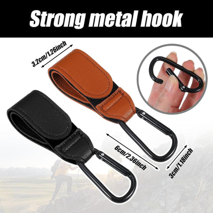 4 Pack Adjustable Stroller Carabiner Clip Stroller Hooks for Bags Universal Stroller Clips and Hooks for Baby Stroller Wheelchair and Shopping Cart Heavy Duty Multipurpose Straps