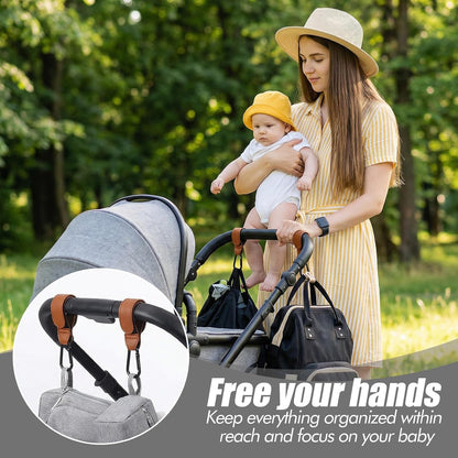4 Pack Adjustable Stroller Carabiner Clip Stroller Hooks for Bags Universal Stroller Clips and Hooks for Baby Stroller Wheelchair and Shopping Cart Heavy Duty Multipurpose Straps