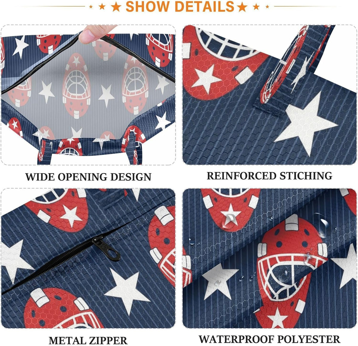 Hockey Star Sport Waterproof Travel Laundry Bag Reusable 2-pk