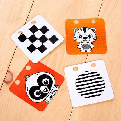 Flip for Art High Contrast Floor Activity Mirror with Take Along Cards, Tummy Time Play, Newborn+