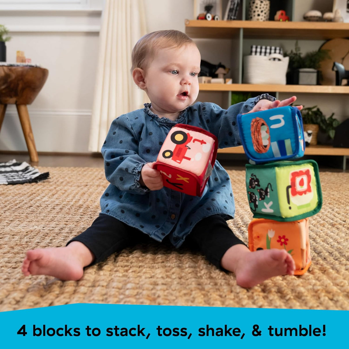 Flip for Art High Contrast Floor Activity Mirror with Take Along Cards, Tummy Time Play, Newborn+