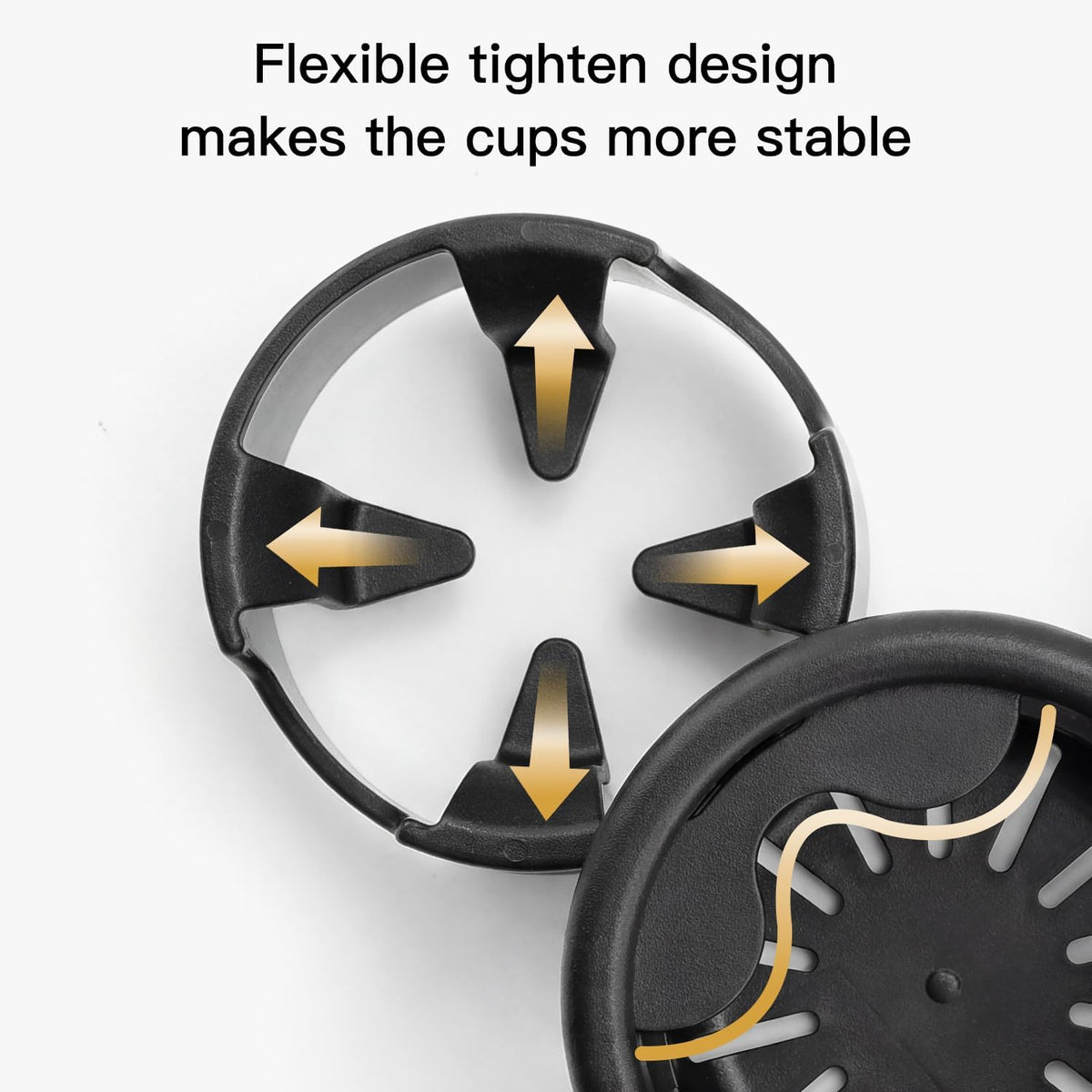 3 in 1 Foldable Stroller Cup Holder with Phone Holder, 360° Rotatable Bottle Holder, Universal Cup Holder for Baby Stroller, Tricycle - Black