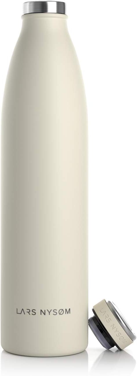 LARS NYSØM Stainless Steel Insulated Water Bottle 12oz 17oz 25oz 34oz 51oz | Insulated Thermo Flask for Hot and Cold Beverages | Leakproof Drinking Bottle (Pine Green, 17oz)