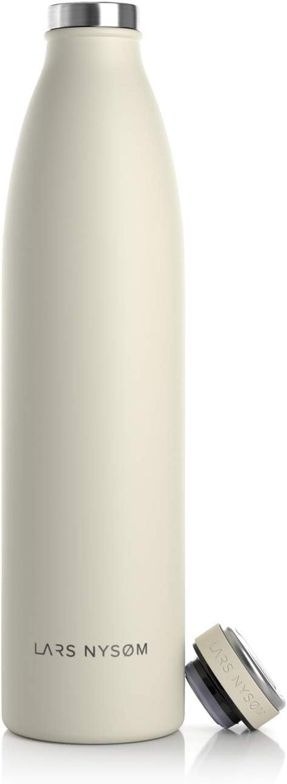 LARS NYSØM Stainless Steel Insulated Water Bottle 12oz 17oz 25oz 34oz 51oz | Insulated Thermo Flask for Hot and Cold Beverages | Leakproof Drinking Bottle (Pine Green, 17oz)