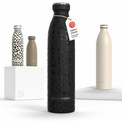 LARS NYSØM Stainless Steel Insulated Water Bottle 12oz 17oz 25oz 34oz 51oz | Insulated Thermo Flask for Hot and Cold Beverages | Leakproof Drinking Bottle (Pine Green, 17oz)
