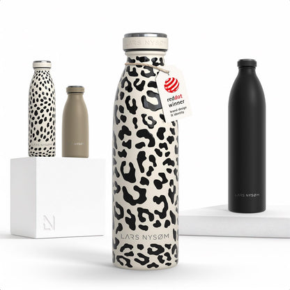 LARS NYSØM Stainless Steel Insulated Water Bottle 12oz 17oz 25oz 34oz 51oz | Insulated Thermo Flask for Hot and Cold Beverages | Leakproof Drinking Bottle (Pine Green, 17oz)