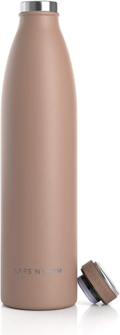 LARS NYSØM Stainless Steel Insulated Water Bottle 12oz 17oz 25oz 34oz 51oz | Insulated Thermo Flask for Hot and Cold Beverages | Leakproof Drinking Bottle (Pine Green, 17oz)