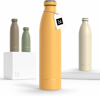 LARS NYSØM Stainless Steel Insulated Water Bottle 12oz 17oz 25oz 34oz 51oz | Insulated Thermo Flask for Hot and Cold Beverages | Leakproof Drinking Bottle (Pine Green, 17oz)