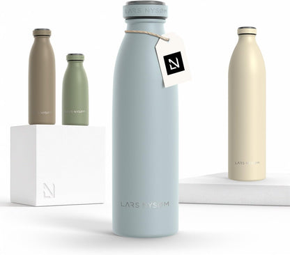 LARS NYSØM Stainless Steel Insulated Water Bottle 12oz 17oz 25oz 34oz 51oz | Insulated Thermo Flask for Hot and Cold Beverages | Leakproof Drinking Bottle (Pine Green, 17oz)
