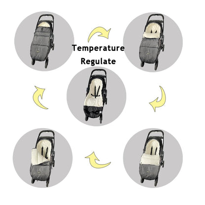 Stroller Footmuff, Stroller Blanket with Hoodie for Toddler Winter Stroller Cover, Stroller Bunting Bag with Fleece Lined Front Height Adjustable & Removable Baby Bunting Bag for 6M-4T
