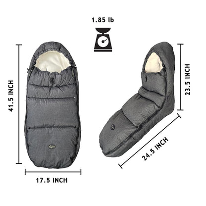 Stroller Footmuff, Stroller Blanket with Hoodie for Toddler Winter Stroller Cover, Stroller Bunting Bag with Fleece Lined Front Height Adjustable & Removable Baby Bunting Bag for 6M-4T