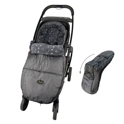 Stroller Footmuff, Stroller Blanket with Hoodie for Toddler Winter Stroller Cover, Stroller Bunting Bag with Fleece Lined Front Height Adjustable & Removable Baby Bunting Bag for 6M-4T