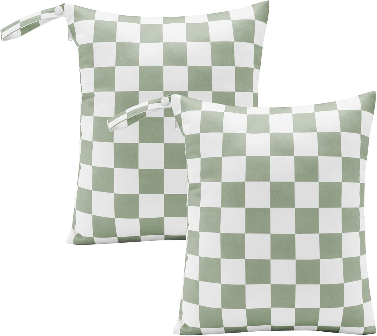 Pink Checkered Waterproof Wet Dy Diaper Bag for Baby Essentials, Travel, Swimsuit, Beach Bag Accessories, Aesthetic Trendy Cute Toddler Baby Cloth Bag Pouch, Pack of 2