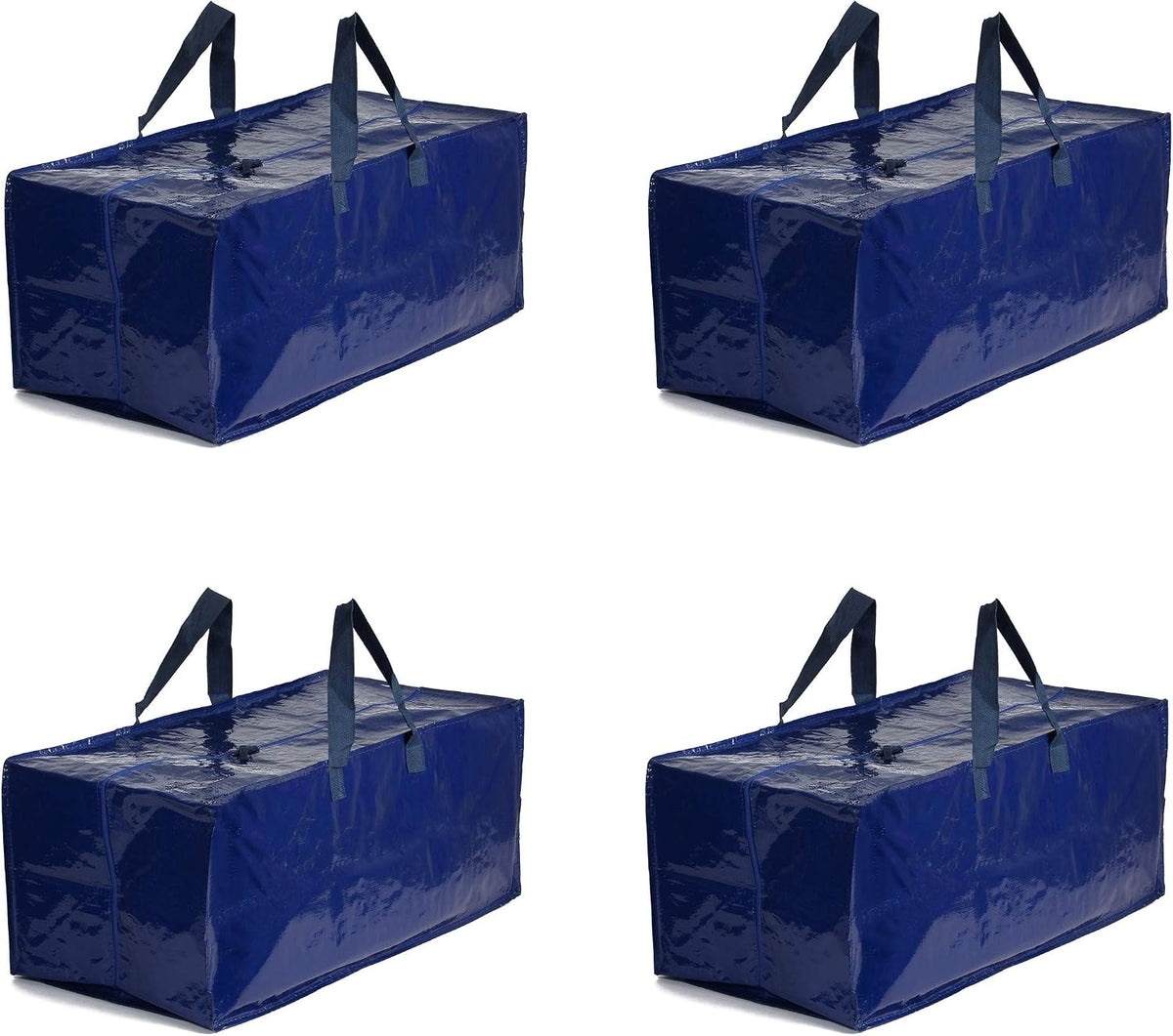 Eco-Friendly Reusable XL Moving Bag with Backpack Straps, Collapsible Storage Bag with Zipper – Foldable Tote for Home Organization & Everyday Use (4-pack)