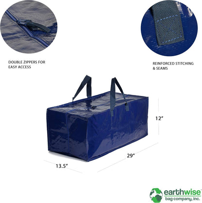 Eco-Friendly Reusable XL Moving Bag with Backpack Straps, Collapsible Storage Bag with Zipper – Foldable Tote for Home Organization & Everyday Use (4-pack)