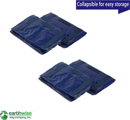 Eco-Friendly Reusable XL Moving Bag with Backpack Straps, Collapsible Storage Bag with Zipper – Foldable Tote for Home Organization & Everyday Use (4-pack)