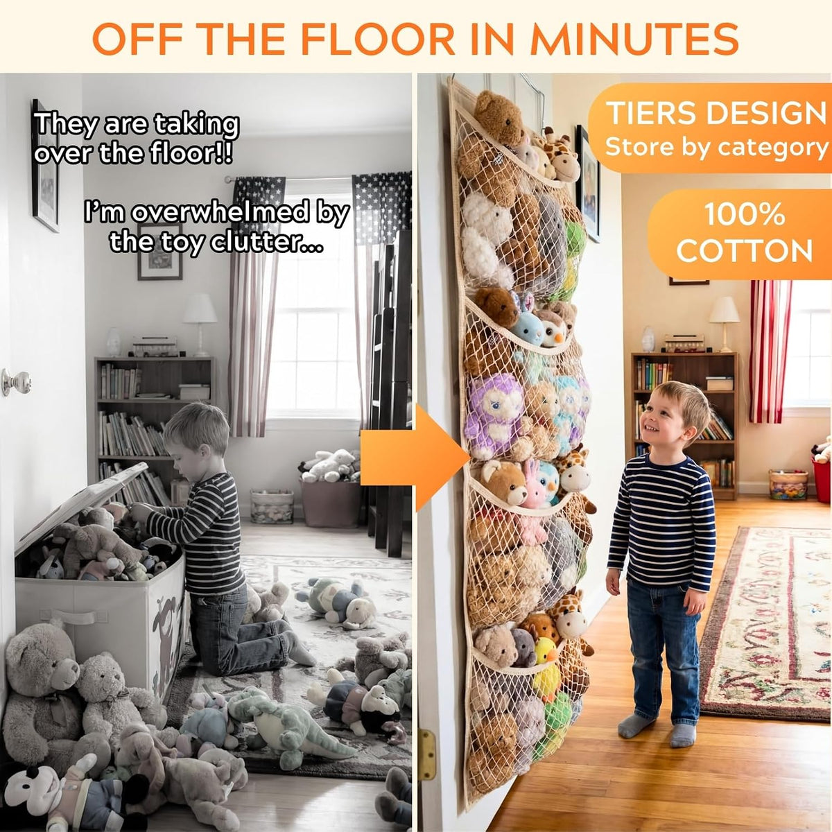 Cotton Over The Door Stuffed Animal Storage