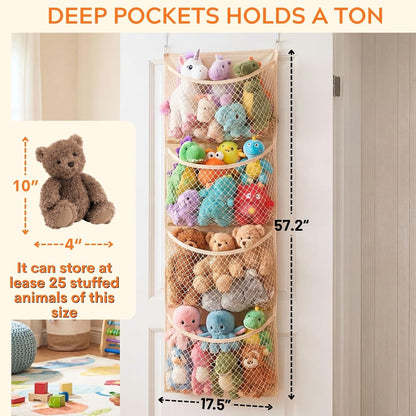 Cotton Over The Door Stuffed Animal Storage