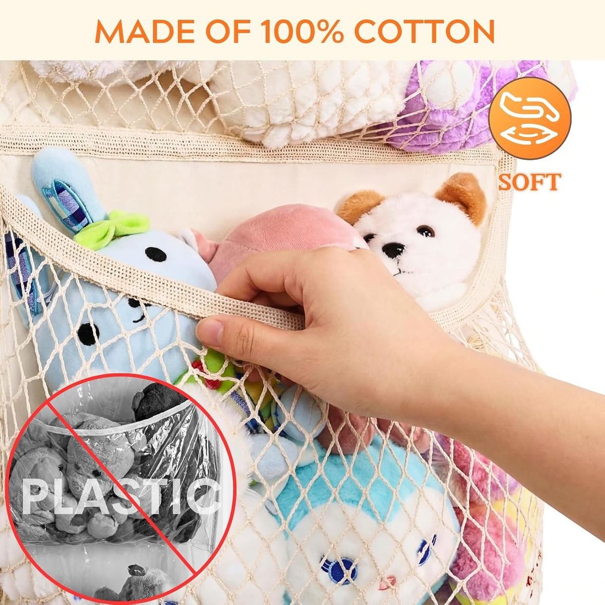 Cotton Over The Door Stuffed Animal Storage